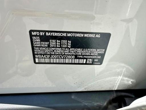 Продажа на аукционе авто 2026 Bmw 530, vin: WBA43FJ09TCV72808, номер лота: 60558586