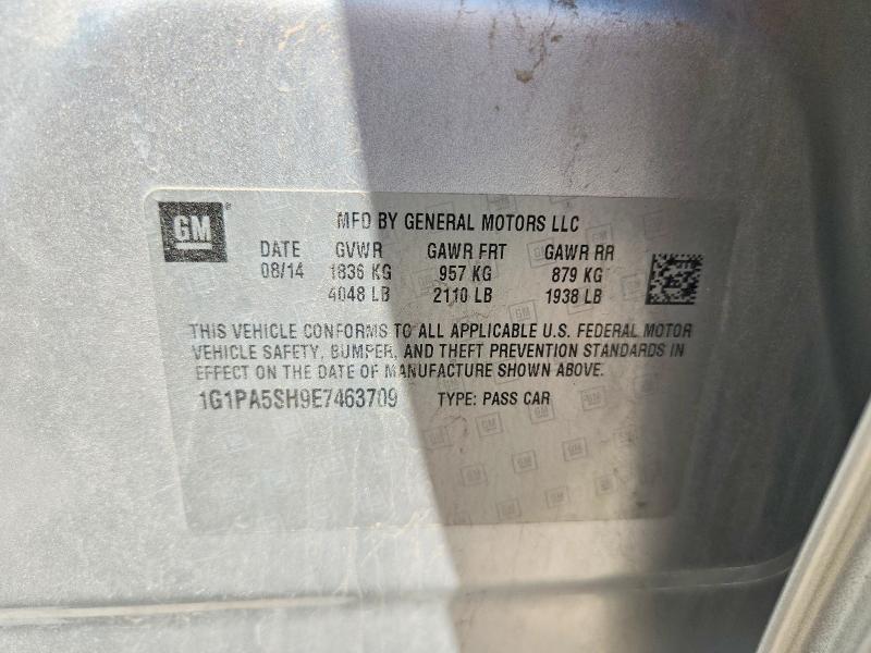 2014 Chevrolet Cruze მანქანა იყიდება აუქციონზე, vin: 1G1PA5SH9E7463709, აუქციონის ნომერი: 61933826