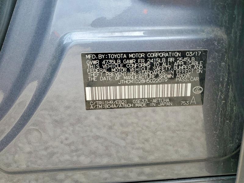 Продажа на аукционе авто 2017 Lexus Is, vin: JTHCM1D28H5022019, номер лота: 62259786