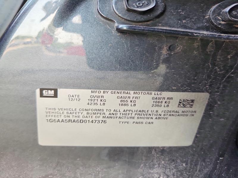 2013 Cadillac Ats მანქანა იყიდება აუქციონზე, vin: 1G6AA5RA6D0147376, აუქციონის ნომერი: 61061696