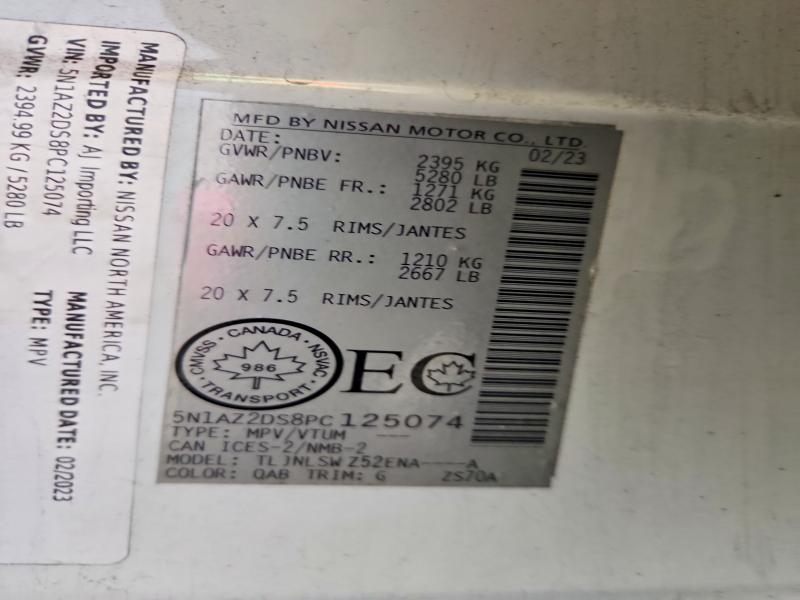 Продажа на аукционе авто 2023 Nissan Murano, vin: 5N1AZ2DS8PC125074, номер лота: 61641426