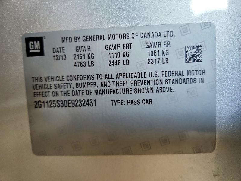 59249586 :رقم المزاد ، 2G1125S30E9232431 vin ، 2014 Chevrolet Impala مزاد بيع