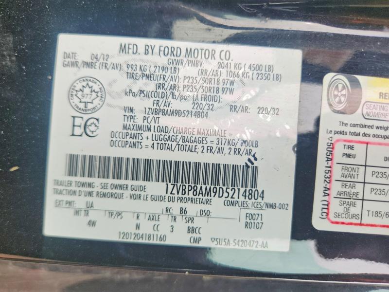 61576576 :رقم المزاد ، 1ZVBP8AM9D5214804 vin ، 2013 Ford Mustang مزاد بيع