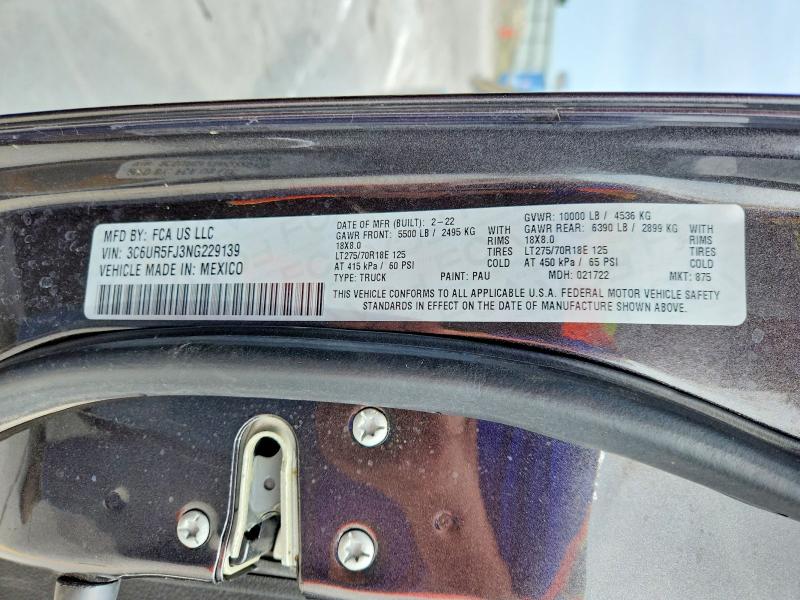 Продажа на аукционе авто 2022 Ram 2500, vin: 3C6UR5FJ3NG229139, номер лота: 61631386
