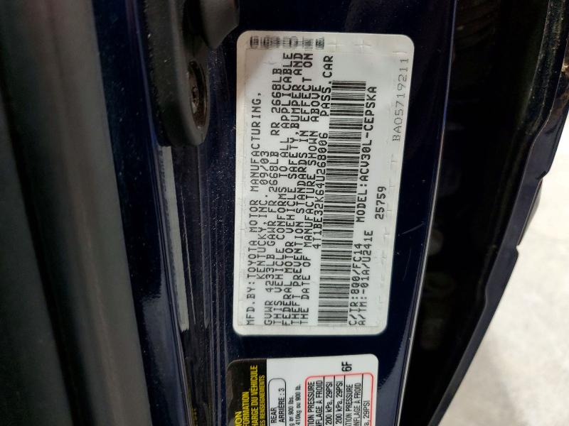 Продажа на аукционе авто 2004 Toyota Camry, vin: 4T1BE32K64U268006, номер лота: 59619726