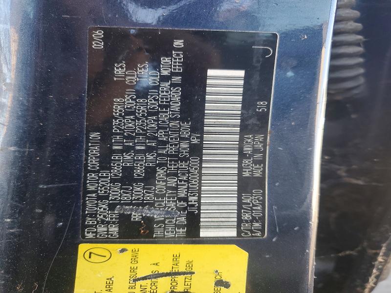 62256636 :رقم المزاد ، JTJHW31U060045000 vin ، 2006 Lexus Rx مزاد بيع
