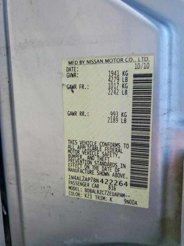 Продаж на аукціоні авто 2011 Nissan Altima, vin: 1N4AL2AP7BN422264, номер лоту: 61888196