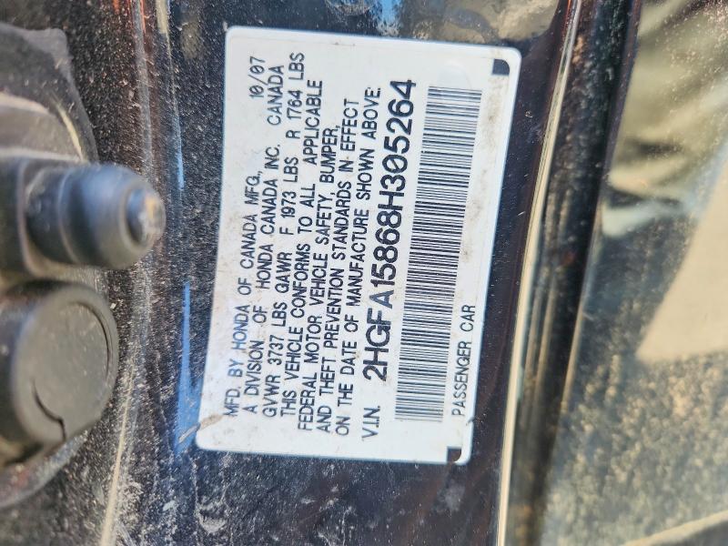 Aukcja sprzedaży 2008 Honda Civic, vin: 2HGFA15868H305264, numer aukcji: 62041796