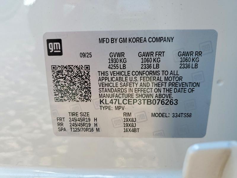 60472676 :رقم المزاد ، KL47LCEP3TB076263 vin ، 2026 Buick Envista مزاد بيع