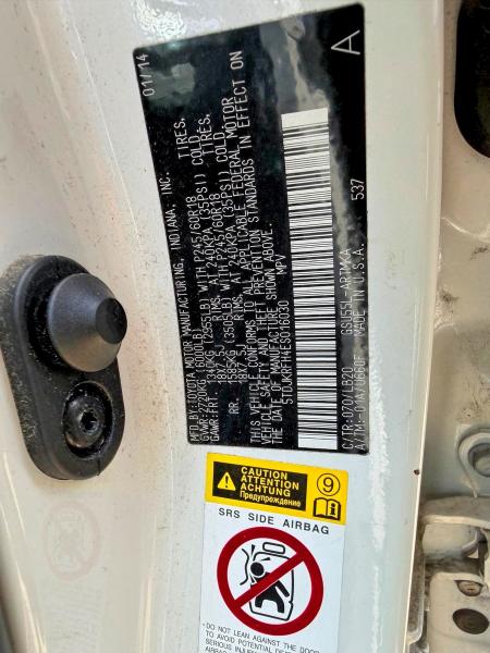 Aukcja sprzedaży 2014 Toyota Highlander, vin: 5TDJKRFH4ES016030, numer aukcji: 59931946