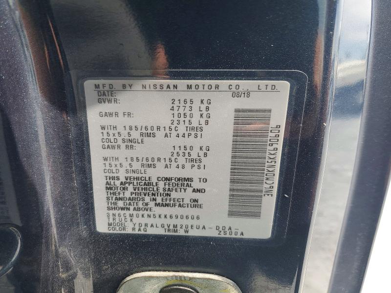 Aukcja sprzedaży 2019 Nissan Nv200, vin: 3N6CM0KN5KK690606, numer aukcji: 59839196