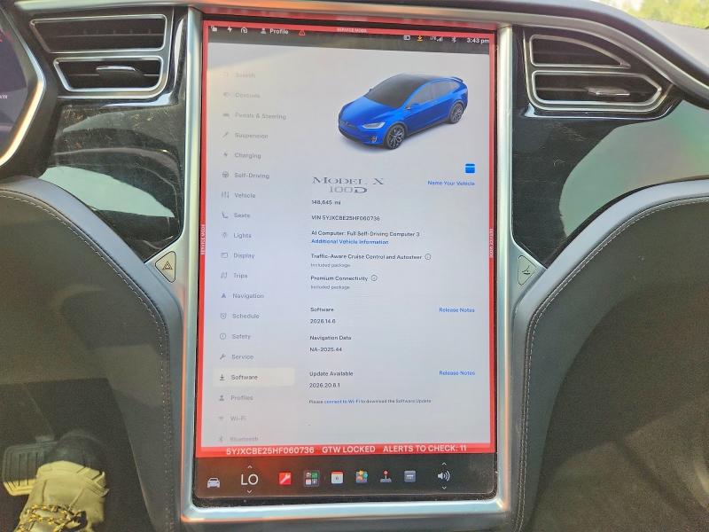 Продаж на аукціоні авто 2017 Tesla Model X, vin: 5YJXCBE25HF060736, номер лоту: 59394326