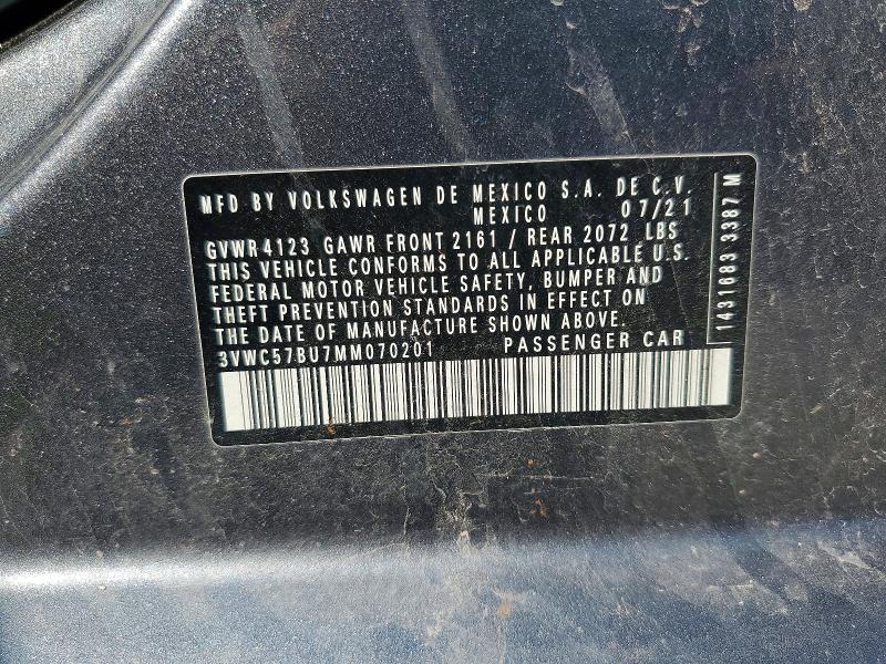Продажа на аукционе авто 2021 Volkswagen Jetta, vin: 3VWC57BU7MM070201, номер лота: 56194776