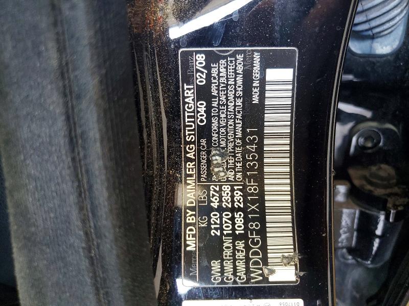 62511096 :رقم المزاد ، WDDGF81X18F135431 vin ، 2008 Mercedes-benz C مزاد بيع