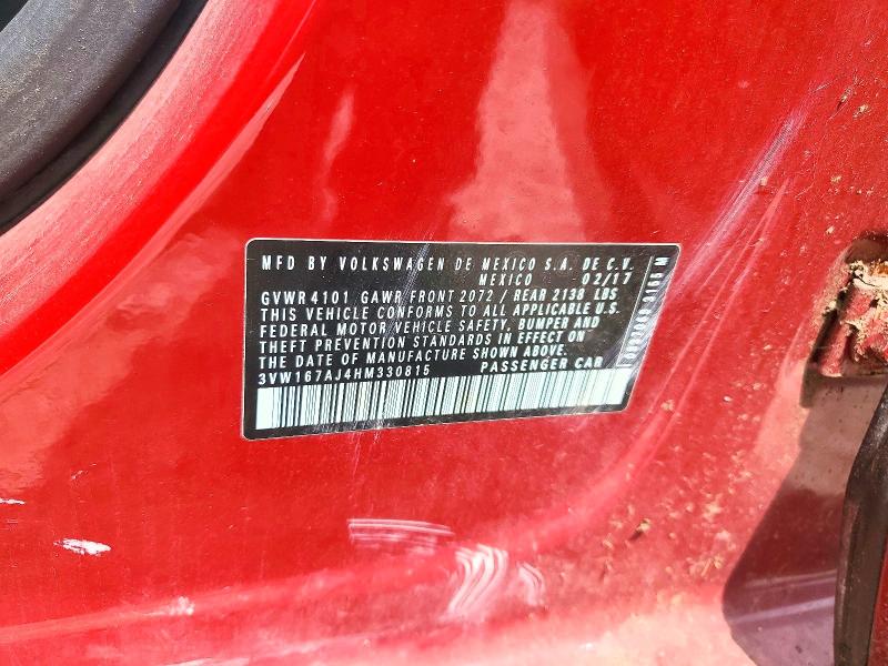 Aukcja sprzedaży 2017 Volkswagen Jetta, vin: 3VW167AJ4HM330815, numer aukcji: 60020026
