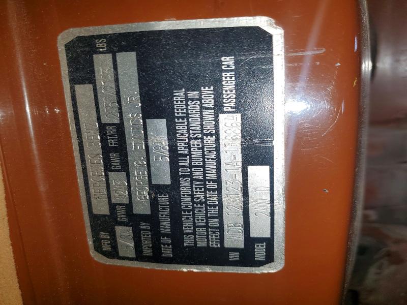 Aukcja sprzedaży 1984 Mercedes-benz S, vin: WDB1231231A136864, numer aukcji: 60485186