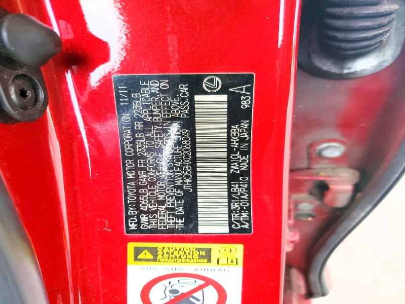 Продаж на аукціоні авто 2012 Lexus Ct, vin: JTHKD5BHXC2068049, номер лоту: 60078186