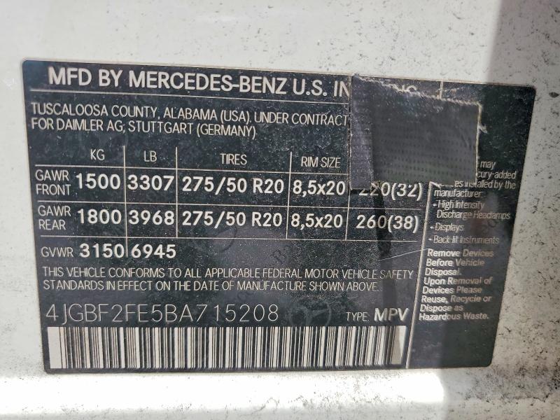 Продаж на аукціоні авто 2011 Mercedes-benz Gl, vin: 4JGBF2FE5BA715208, номер лоту: 60960466