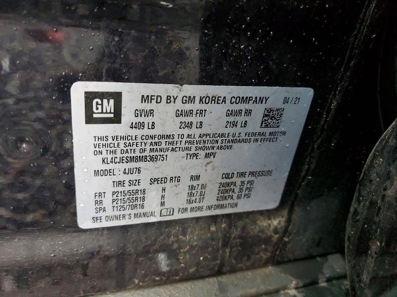 Aukcja sprzedaży 2021 Buick Encore, vin: KL4CJESM8MB369751, numer aukcji: 62991686