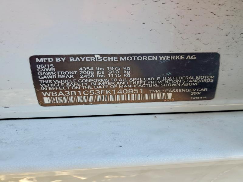 Aukcja sprzedaży 2015 Bmw 320, vin: WBA3B1C53FK140851, numer aukcji: 59669256