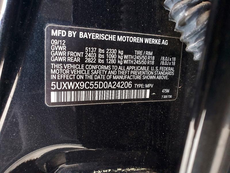Продаж на аукціоні авто 2013 Bmw X3, vin: 5UXWX9C55D0A24206, номер лоту: 59992256
