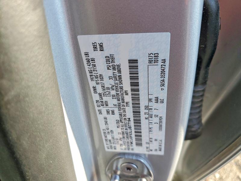2020 Ford Escape მანქანა იყიდება აუქციონზე, vin: 1FMCU0F63LUB77194, აუქციონის ნომერი: 59287296