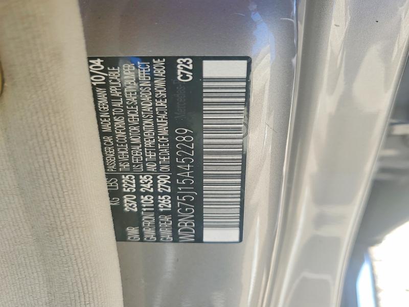 61298616 :رقم المزاد ، WDBNG75J15A452289 vin ، 2005 Mercedes-benz S مزاد بيع