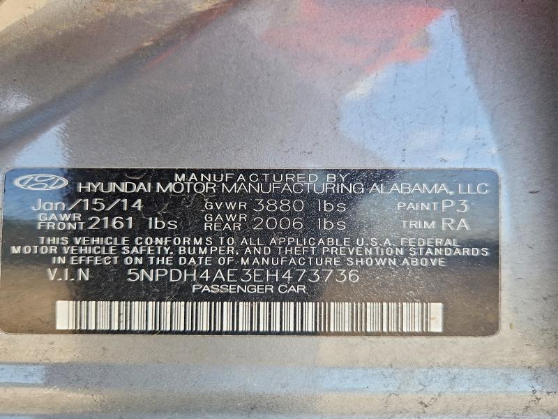 Aukcja sprzedaży 2014 Hyundai Elantra, vin: 5NPDH4AE3EH473736, numer aukcji: 63322466