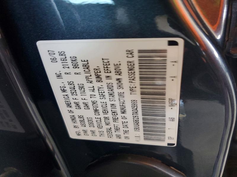 Aukcja sprzedaży 2007 Acura Tl, vin: 19UUA66297A045969, numer aukcji: 59725686