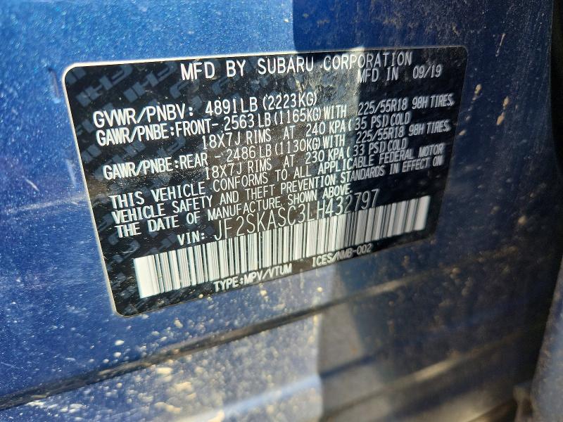 Aukcja sprzedaży 2020 Subaru Forester, vin: JF2SKASC3LH432797, numer aukcji: 61156816