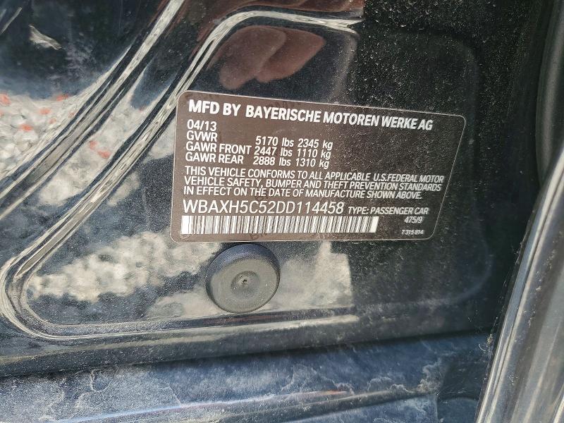 Aukcja sprzedaży 2013 Bmw 528, vin: WBAXH5C52DD114458, numer aukcji: 63341256
