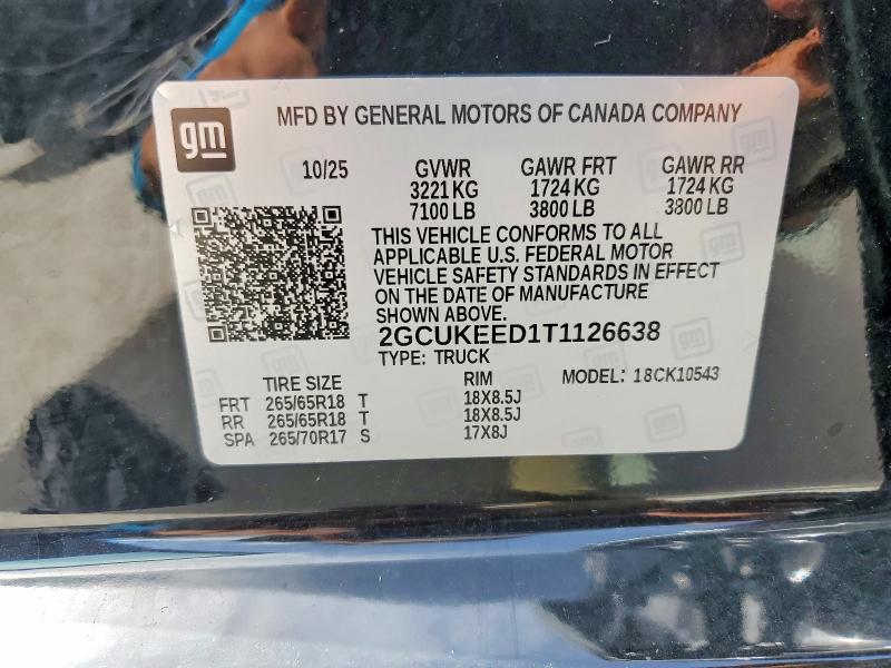 60577656 :رقم المزاد ، 2GCUKEED1T1126638 vin ، 2026 Chevrolet Silverado مزاد بيع