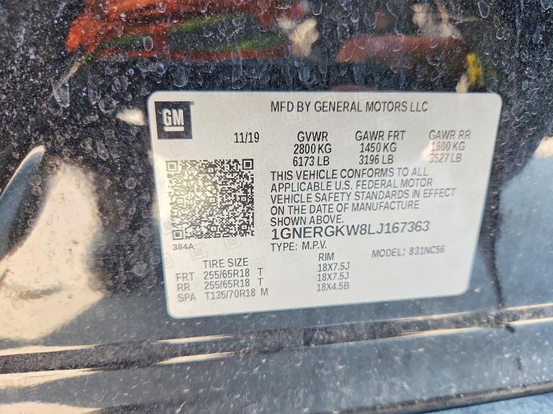 Aukcja sprzedaży 2020 Chevrolet Traverse, vin: 1GNERGKW8LJ167363, numer aukcji: 60562046