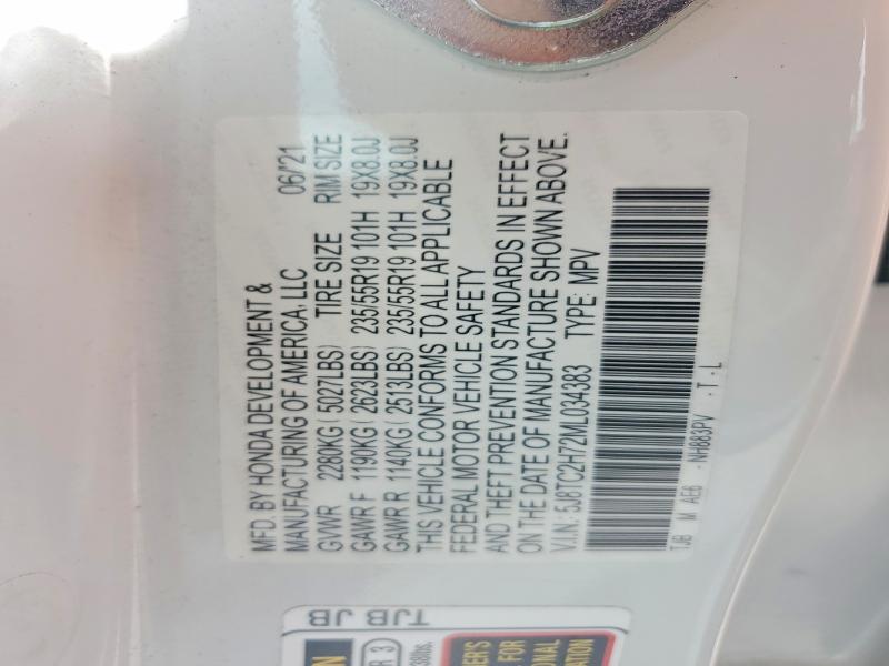 61177536 :رقم المزاد ، 5J8TC2H72ML034383 vin ، 2021 Acura Rdx مزاد بيع