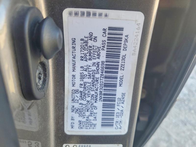 61237116 :رقم المزاد ، 1NXBR32E07Z846698 vin ، 2007 Toyota Corolla مزاد بيع