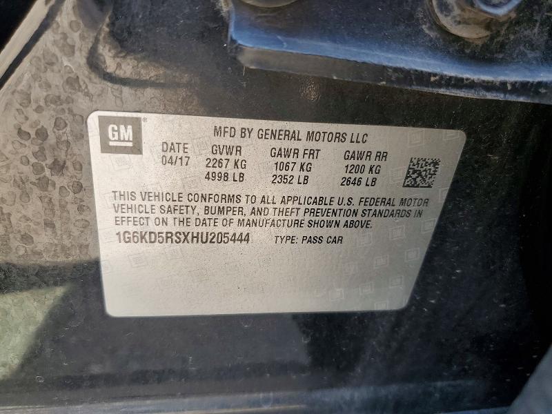 Продаж на аукціоні авто 2017 Cadillac Ct6, vin: 1G6KD5RSXHU205444, номер лоту: 59576716