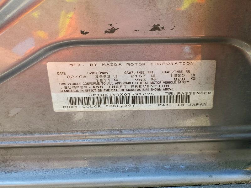 60036346 :رقم المزاد ، JM1BK144X61491296 vin ، 2006 Mazda 3 مزاد بيع