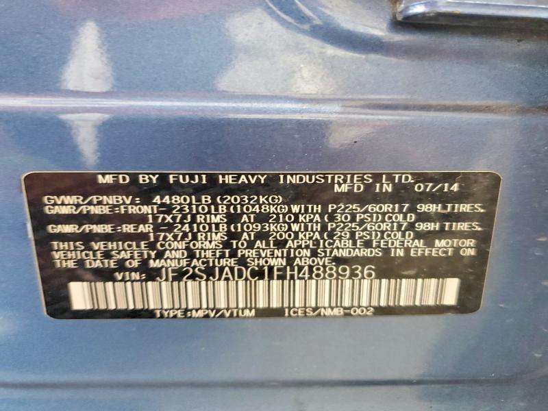 60395926 :رقم المزاد ، JF2SJADC1FH488936 vin ، 2015 Subaru Forester مزاد بيع