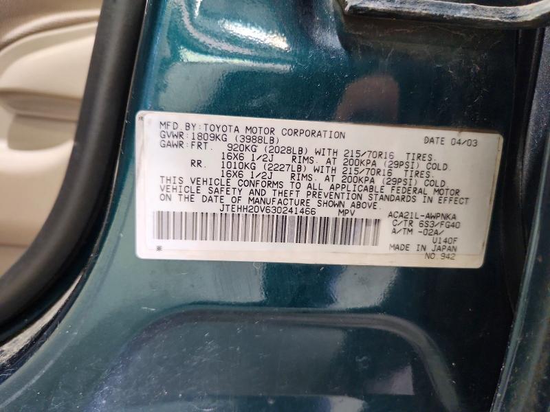 Aukcja sprzedaży 2003 Toyota Rav4, vin: JTEHH20V630241466, numer aukcji: 61947996