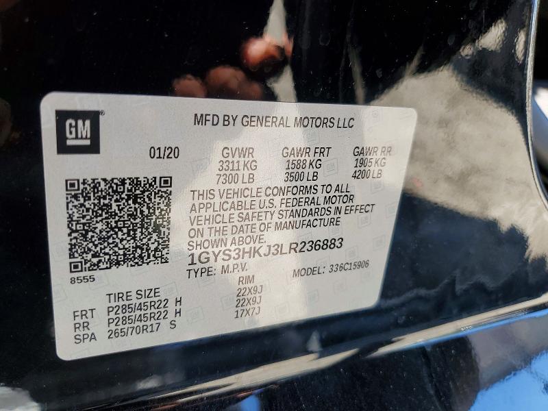 Aukcja sprzedaży 2020 Cadillac Escalade, vin: 1GYS3HKJ3LR236883, numer aukcji: 60075566