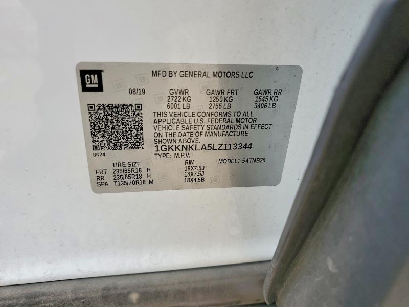 Aukcja sprzedaży 2020 Gmc Acadia, vin: 1GKKNKLA5LZ113344, numer aukcji: 62929836