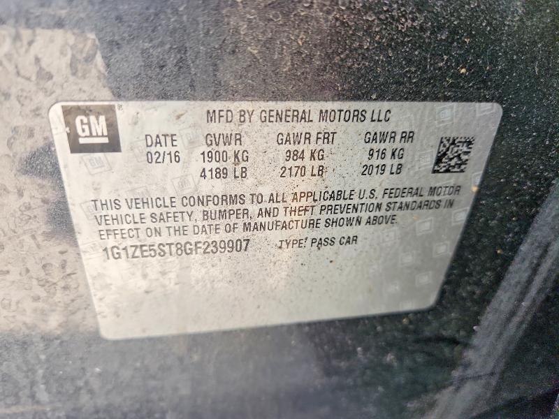 59126926 :رقم المزاد ، 1G1ZE5ST8GF239907 vin ، 2016 Chevrolet Malibu مزاد بيع