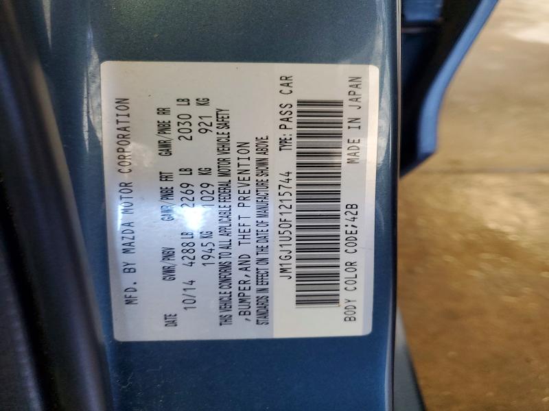 62798086 :رقم المزاد ، JM1GJ1U50F1215744 vin ، 2015 Mazda 6 مزاد بيع