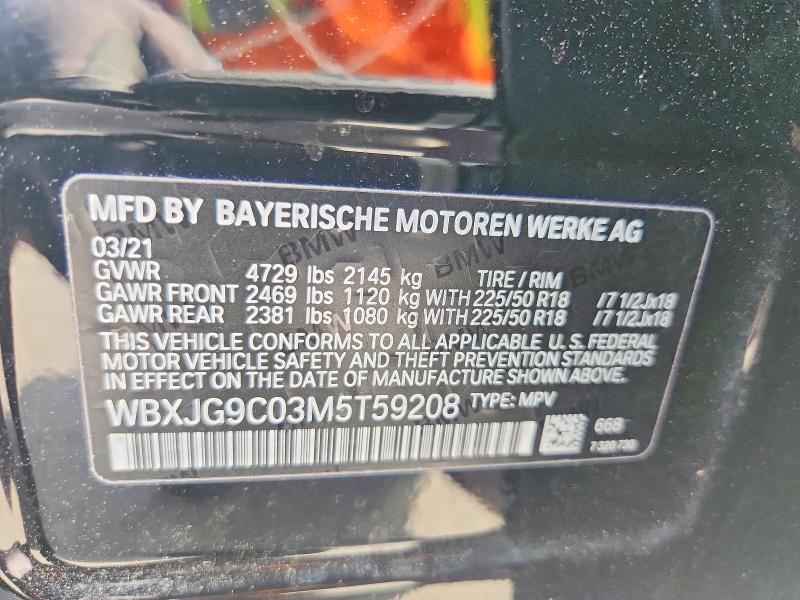 Aukcja sprzedaży 2021 Bmw X1, vin: WBXJG9C03M5T59208, numer aukcji: 60707416