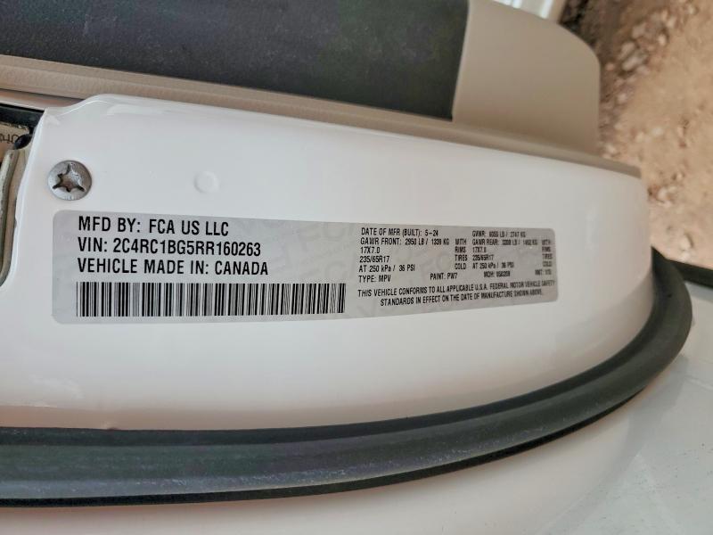 61355476 :رقم المزاد ، 2C4RC1BG5RR160263 vin ، 2024 Chrysler Pacifica مزاد بيع