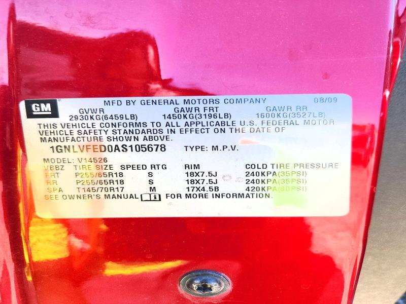 2010 Chevrolet Traverse მანქანა იყიდება აუქციონზე, vin: 1GNLVFED0AS105678, აუქციონის ნომერი: 62122096