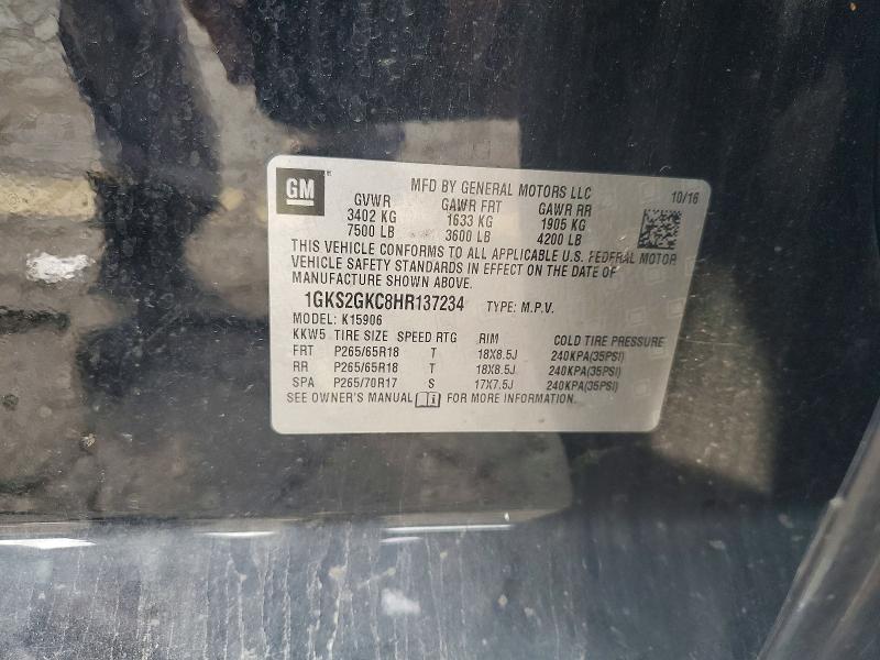 Aukcja sprzedaży 2017 Gmc Yukon Xl, vin: 1GKS2GKC8HR137234, numer aukcji: 61425616