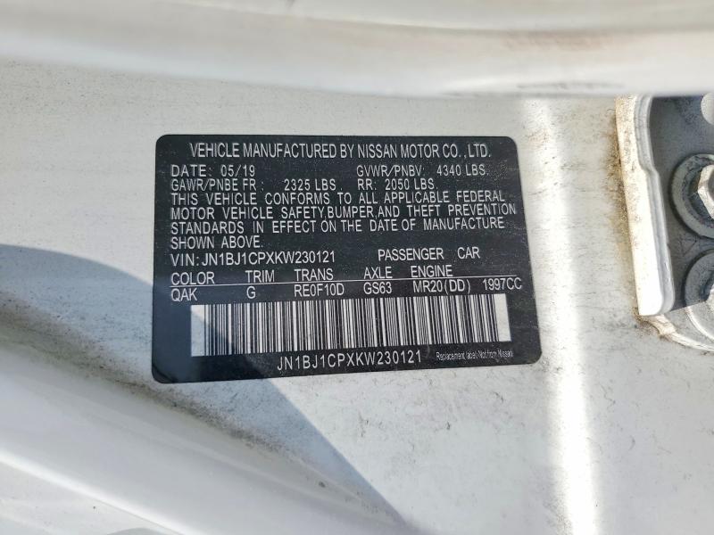 Aukcja sprzedaży 2019 Nissan Rogue Sport, vin: JN1BJ1CPXKW230121, numer aukcji: 62718416