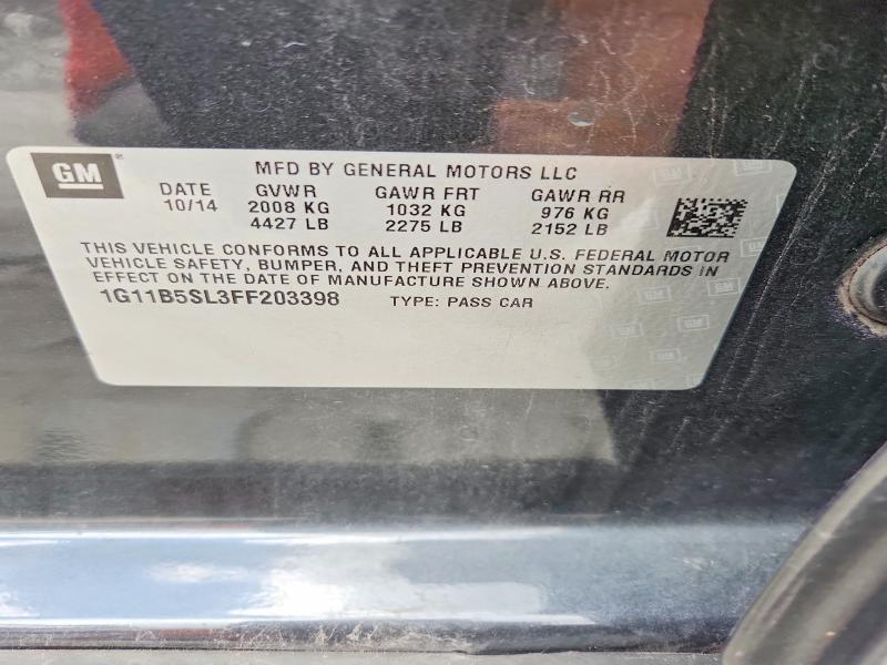 Aukcja sprzedaży 2015 Chevrolet Malibu, vin: 1G11B5SL3FF203398, numer aukcji: 61708696
