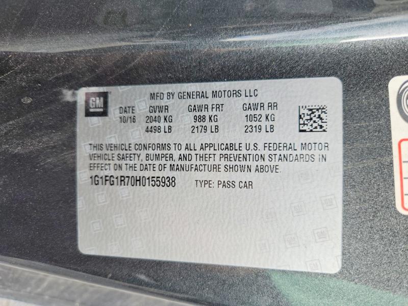 Продажа на аукционе авто 2017 Chevrolet Camaro, vin: 1G1FG1R70H0155938, номер лота: 62903256